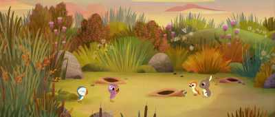 You all wait here,
I'll go after Marvin. - Puffin Rock and the New Friends