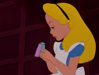 Tastes like uh cherry tartCustard pineapple roast turkey GoodnessWhat did I do Ho ho ho ho hoYou almost went out like a candleBut look I'm just the right sizeOh no useI forgot to tell youI'm lockedOh noUh but of course uh you've got the key soWhat key Now - Alice in Wonderland