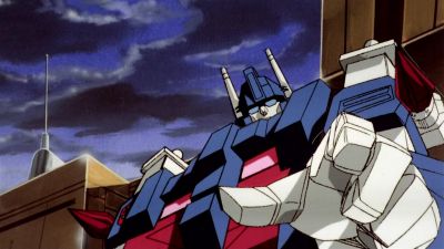 You and Arcee transform Autobot City - The Transformers: The Movie