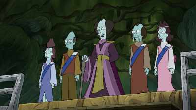 -You are two minutes late.
-[all grunt] - Disenchantment