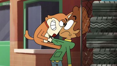 You can do it, Boy. - Boy Girl Dog Cat Mouse Cheese