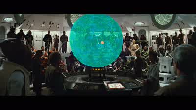 You can see here the death star orbiting the forest moon of endorAlthough the weapon systems on this death star are not yet operationalthe death star does have a strong defense mechanismIt is protected by an energy shieldwhich is generated from the nearby - Star Wars: Episode VI   Return of the Jedi