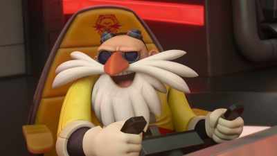 You can't drive worth a darn!
You go down to the engine room - Sonic Prime