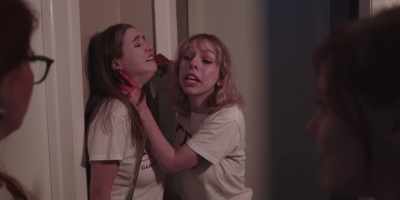 You could take that
knife, stab your friend - Night of the Dead Sorority Babes