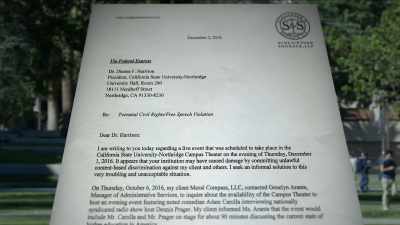 You folks, you have a charter
which says - No Safe Spaces