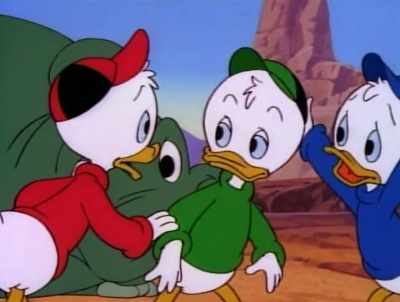 You get Heron.
I'll get your granny. - DuckTales