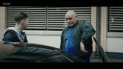 You getting in? Get in the back.
I'm not getting in the back. - Blue Lights