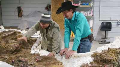 YOU HAD DONE SOME WORK UP HERE
AND JUST STARTED ON THOSE RIBS. - Dino Hunters