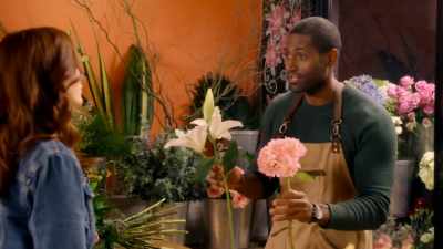 You have a pink hydrangea
and a white lily. - When Love Blooms