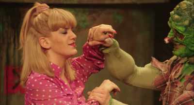- You know, I get that a lot.
(audience snickering) - The Toxic Avenger: The Musical