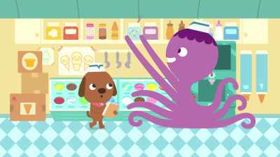 You know the spots for rainbow ice
cream and rainbow sprinkles, - Sago Mini Friends