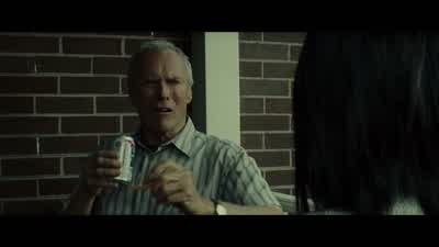 And you spend time with him teaching him how to fix thingsSaved him from a fucked cousin of ours Hey what you language ladyAnd you're a good man I am not a good man - Gran Torino