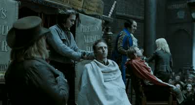 Now signorini signori We mix a da latherBut first a you gather around signorini signoriYou looking a man who have had a da glory to shave a da popeMr Sweeney whoever I beg a you pardonYou'll probably say it was only a cardinal nopeIt was a da pope - Sweeney Todd: The Demon Barber of Fleet Street