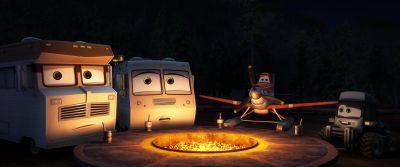 You had me up until the part where he eats his own tires - Planes: Fire & Rescue