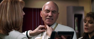 You either need a new uniform or a new neck - Star Trek: Insurrection