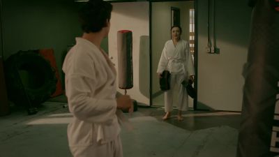 You playing footsie
or practicing
your roundhouse? - Cobra Kai