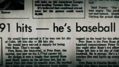 You were probably the
biggest hero for baseball, - Charlie Hustle & the Matter of Pete Rose