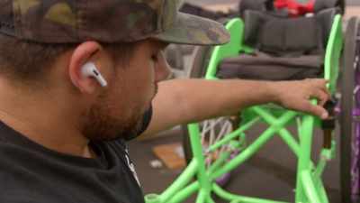 You should be using crutches,
almost as if using a wheelchair - America's Got Talent: Extreme