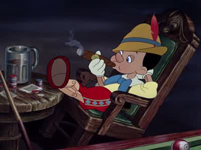 Ah you smoke like me grandmother - Pinocchio