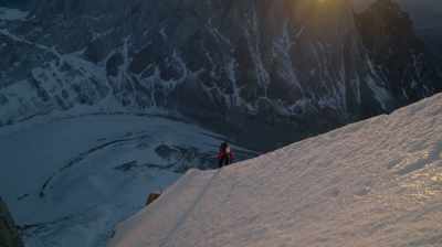 You split left off
of that hangin' glacier - The Alpinist