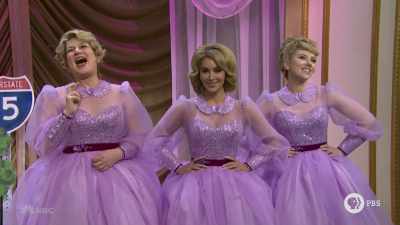 ‫You sure.
‫And I'm dooneese.
‫[ Cheers and applause ] - SNL50: The Anniversary Special
