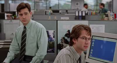 YOU THINK THE PET ROCK WAS A REALLY GREAT IDEASURE IT WAS THE GUY MADE A MILLION DOLLARSYOU KNOW I HAD AN IDEA LIKE THAT ONCE A LONG TIME AGOREALLY WHAT WAS IT TOMWELL ALL RIGHTIT WAS A JUMP TO CONCLUSIONS MATYOU SEE IT WOULD BE THIS MATTHAT YOU WOULD PUT - Office Space
