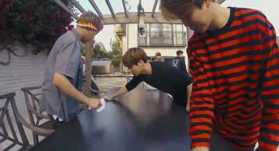 You usually wipe to one side, - Burn the Stage: The Movie