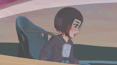 You wanna slow down?
Katana's boat is right there. - DC Super Hero Girls: Legends of Atlantis