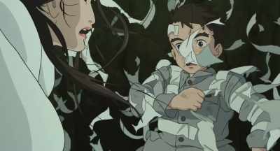 You. What are you doing?
Get out! You can't be here. - The Boy and the Heron