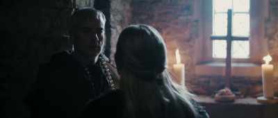 You will see
that Modred is wed - Arthur & Merlin: Knights of Camelot