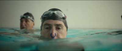 You'll notice, Eric,
that the body position - Swimming with Men