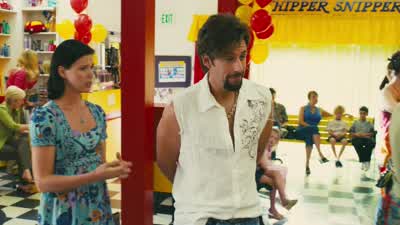 Young man look what I found hereA nice balloonDo you want it It's right hereYou shouldn't jump aroundwhen this nice woman's holding a sharp pair of scissorsIf you move she could slip and slice your jugular vein on accidentThere's no way to stitch the - You Don't Mess with the Zohan
