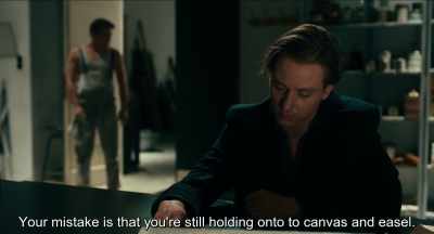 Your mistake is that you are still
holding on to the canvas and easel.
. - Never Look Away