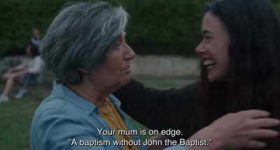 Your mum is on edge.
"A baptism without John the Baptist." - 20,000 Species of Bees