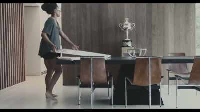 - Your trophy's fine where it is.
- It doesn't need to be here. Ugh! - Naomi Osaka