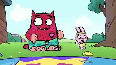 - Your turn, Love Monster.
[giggles] - Love Monster