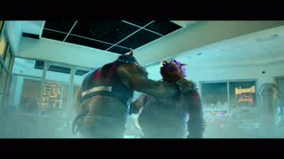 You're a rhinocerosAnd you're aCHUCKLING I don't know what you areAll right let me look let me look I'm aHuh I'm a little piggyYou're a warthog - Teenage Mutant Ninja Turtles: Out of the Shadows