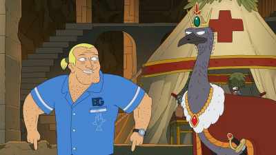 - You're birds, we're blokes,
but we both got two legs. - Koala Man