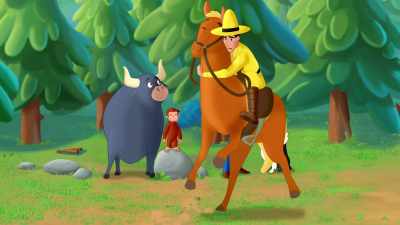You're doing great!
(Ted yelping) - Curious George: Go West, Go Wild