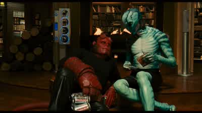 You're in love Have a beerOh my body's a templeWell now it's an amusement parkNo no noThe glandular balance ofJust shut up and drink it would you - Hellboy II: The Golden Army