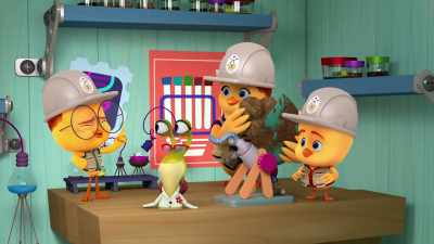 You're looking at three
brand new paleontologists. - The Chicken Squad