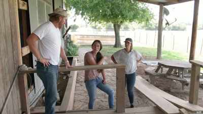 You're saying screened-in
from here this way - Fixer Upper: Behind the Design
