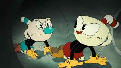 -You're stepping on my fingers!
-Watch it! - The Cuphead Show!