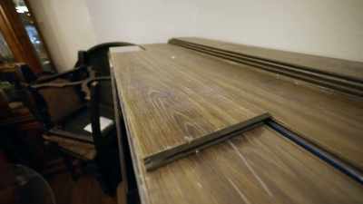 [Zach]
When we bought these floors,
he was supposed to install it - Renovation Impossible