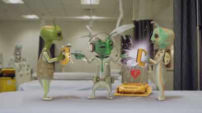- [zapping]
- [chuckling] - Alien TV