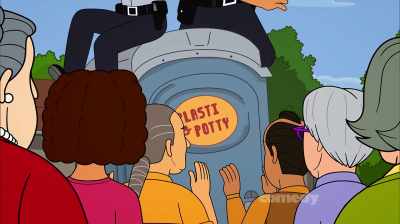 [Zeke, panicking]
Occupied! Occupied! - Corner Gas Animated