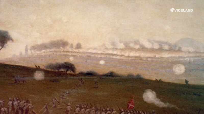 150 Confederate guns bombarded the Union line for more