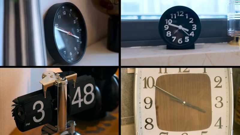 3-48, everywhere. Every single clock, 3:48. 3:48