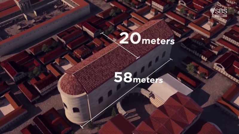 58 metres long and 20 metres wide