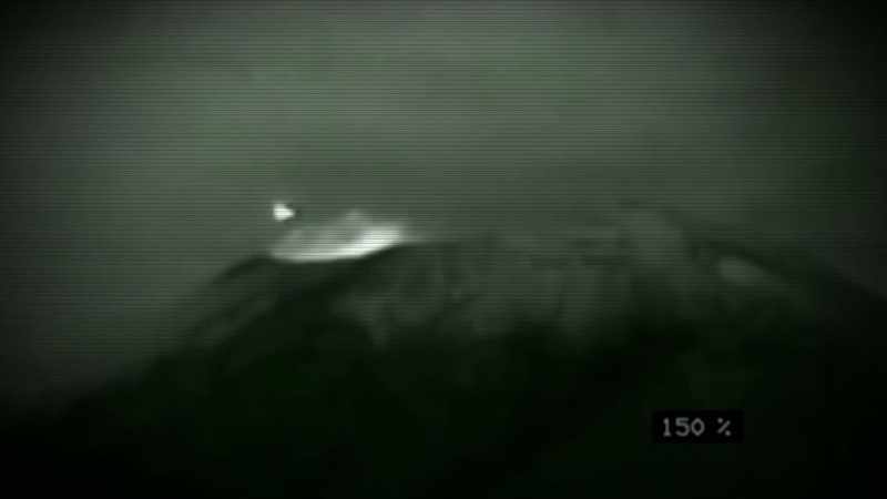 A BIZARRE OBJECT NOSEDIVES INTO A VOLCANO
